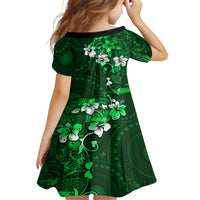 Fiji Masi Family Matching Tank Maxi Dress and Hawaiian Shirt Fijian Hibiscus Tapa Green Version LT01 - Polynesian Pride