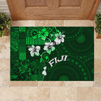 Fiji Masi Rubber Doormat Fijian Hibiscus Tapa Green Version LT01 - Polynesian Pride