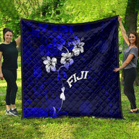Fiji Masi Quilt Fijian Hibiscus Navy Blue Gold Version LT01 - Polynesian Pride