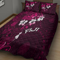 Fiji Masi Quilt Bed Set Fijian Hibiscus Tapa Pink Version LT01 - Polynesian Pride