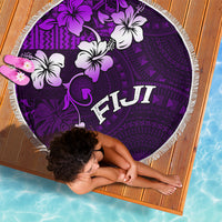 Fiji Masi Beach Blanket Fijian Hibiscus Tapa Purple Version LT01 - Polynesian Pride