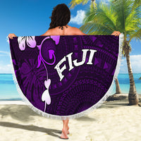 Fiji Masi Beach Blanket Fijian Hibiscus Tapa Purple Version LT01 - Polynesian Pride