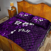 Fiji Masi Quilt Bed Set Fijian Hibiscus Tapa Purple Version LT01 - Polynesian Pride