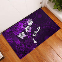 Fiji Masi Rubber Doormat Fijian Hibiscus Tapa Purple Version LT01 Purple - Polynesian Pride