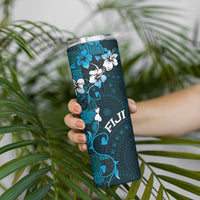 Fiji Masi Skinny Tumbler Fijian Hibiscus Tapa Sky Blue Version