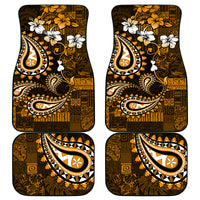 Fiji Masi Paisley With Hibiscus Tapa Car Mats Gold Version LT01 Gold - Polynesian Pride