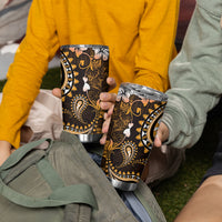 Fiji Masi Paisley With Hibiscus Tapa Tumbler Cup Gold Version