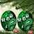 Fiji Masi Paisley With Hibiscus Tapa Ceramic Ornament Green Version LT01 Oval Green - Polynesian Pride