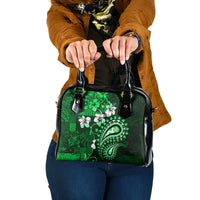 Fiji Masi Paisley With Hibiscus Tapa Shoulder Handbag Green Version LT01 One Size Green - Polynesian Pride