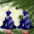 Fiji Masi Paisley With Hibiscus Tapa Ceramic Ornament Navy Blue Version LT01 Christmas Tree Blue - Polynesian Pride