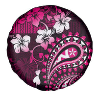 Fiji Masi Paisley With Hibiscus Tapa Spare Tire Cover Pink Version LT01 - Polynesian Pride