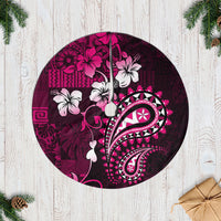 Fiji Masi Paisley With Hibiscus Tapa Tree Skirt Pink Version LT01 Casual Tree Skirts Pink - Polynesian Pride