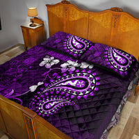 Fiji Masi Paisley Quilt Bed Set Fijian Hibiscus Tapa Purple Version LT01 - Polynesian Pride