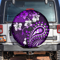 Fiji Masi Paisley Spare Tire Cover Fijian Hibiscus Tapa Purple Version LT01 - Polynesian Pride