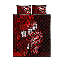 Fiji Masi Paisley Quilt Bed Set Fijian Hibiscus Tapa Red Version LT01 Red - Polynesian Pride