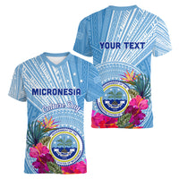 Micronesia Culture Day Women V Neck T Shirt Tribal Pattern Tropical Style LT01 - Polynesian Pride