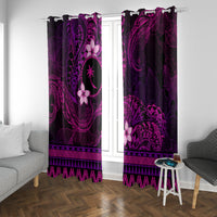 FSM Chuuk State Window Curtain Tribal Pattern Pink Version LT01 With Grommets Pink - Polynesian Pride