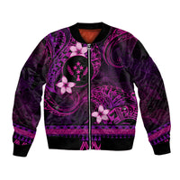 FSM Kosrae State Bomber Jacket Tribal Pattern Pink Version LT01 Unisex Pink - Polynesian Pride