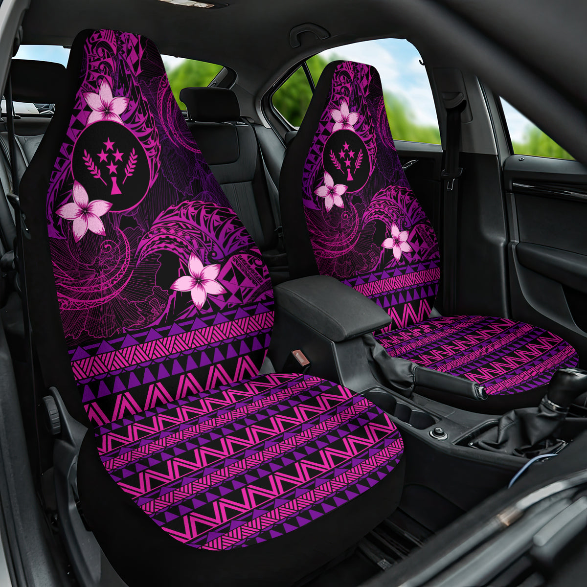 FSM Kosrae State Car Seat Cover Tribal Pattern Pink Version LT01 One Size Pink - Polynesian Pride
