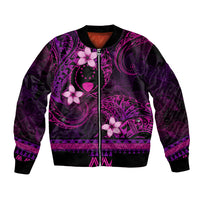 FSM Pohnpei State Bomber Jacket Tribal Pattern Pink Version LT01 Unisex Pink - Polynesian Pride