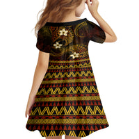 FSM Culture Day Family Matching Off Shoulder Short Dress and Hawaiian Shirt Tribal Pattern Gold Version LT01 - Polynesian Pride