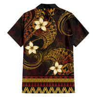FSM Culture Day Family Matching Off Shoulder Short Dress and Hawaiian Shirt Tribal Pattern Gold Version LT01 - Polynesian Pride