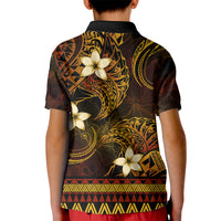 FSM Culture Day Kid Polo Shirt Tribal Pattern Gold Version LT01 - Polynesian Pride