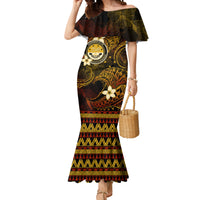 FSM Culture Day Mermaid Dress Tribal Pattern Gold Version LT01 Women Gold - Polynesian Pride