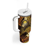 FSM Culture Day Tumbler With Handle Tribal Pattern Gold Version