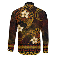 FSM Chuuk State Family Matching Off Shoulder Maxi Dress and Hawaiian Shirt Tribal Pattern Gold Version LT01 - Polynesian Pride