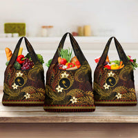 FSM Chuuk State Grocery Bag Tribal Pattern Gold Version LT01 3-pack One Size Gold - Polynesian Pride