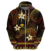 FSM Pohnpei State Zip Hoodie Tribal Pattern Gold Version LT01 - Polynesian Pride