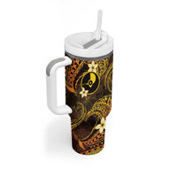 FSM Yap State Tumbler With Handle Tribal Pattern Gold Version