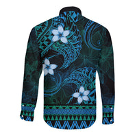 FSM Culture Day Long Sleeve Button Shirt Tribal Pattern Ocean Version LT01 - Polynesian Pride