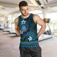 FSM Culture Day Men Tank Top Tribal Pattern Ocean Version LT01 Blue - Polynesian Pride