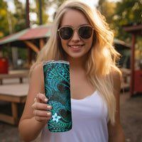 FSM Chuuk State Skinny Tumbler Tribal Pattern Ocean Version