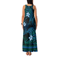 FSM Kosrae State Family Matching Tank Maxi Dress and Hawaiian Shirt Tribal Pattern Ocean Version LT01 - Polynesian Pride