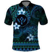 FSM Kosrae State Polo Shirt Tribal Pattern Ocean Version LT01 Blue - Polynesian Pride