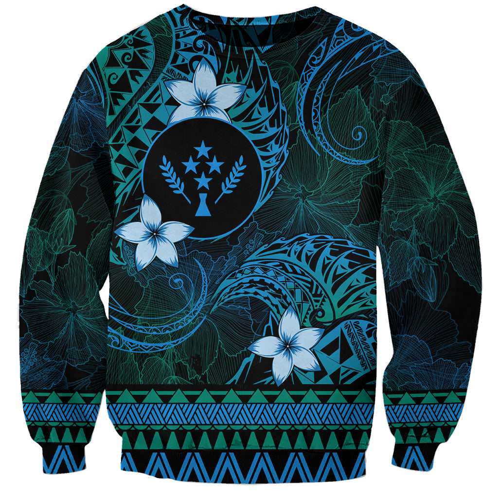 FSM Kosrae State Sweatshirt Tribal Pattern Ocean Version LT01 Unisex Blue - Polynesian Pride
