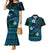 FSM Pohnpei State Couples Matching Mermaid Dress and Hawaiian Shirt Tribal Pattern Ocean Version LT01 Blue - Polynesian Pride