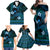 FSM Pohnpei State Family Matching Off Shoulder Maxi Dress and Hawaiian Shirt Tribal Pattern Ocean Version LT01 - Polynesian Pride