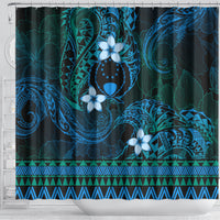 FSM Pohnpei State Shower Curtain Tribal Pattern Ocean Version