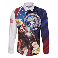 Personalized Northern Mariana Islands 4th of July Family Matching Tank Maxi Dress and Hawaiian Shirt Plumeria USA Eagle