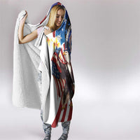 Northern Mariana Islands 4th of July Hooded Blanket Plumeria USA Eagle