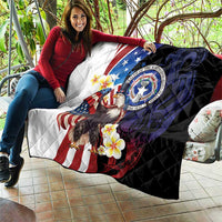 Northern Mariana Islands 4th of July Quilt Plumeria USA Eagle
