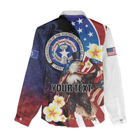 Personalized Northern Mariana Islands 4th of July Women Casual Shirt Plumeria USA Eagle
