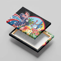 Guam Fourth of July Canvas Wall Art Tropical Flowers
