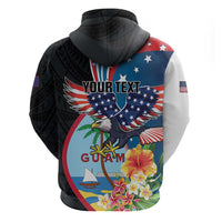 Personalized Guam Fourth of July Hoodie Tropical Flowers