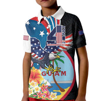 Personalized Guam Fourth of July Kid Polo Shirt Tropical Flowers