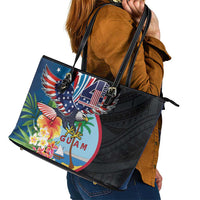 Guam Fourth of July Leather Tote Bag Tropical Flowers